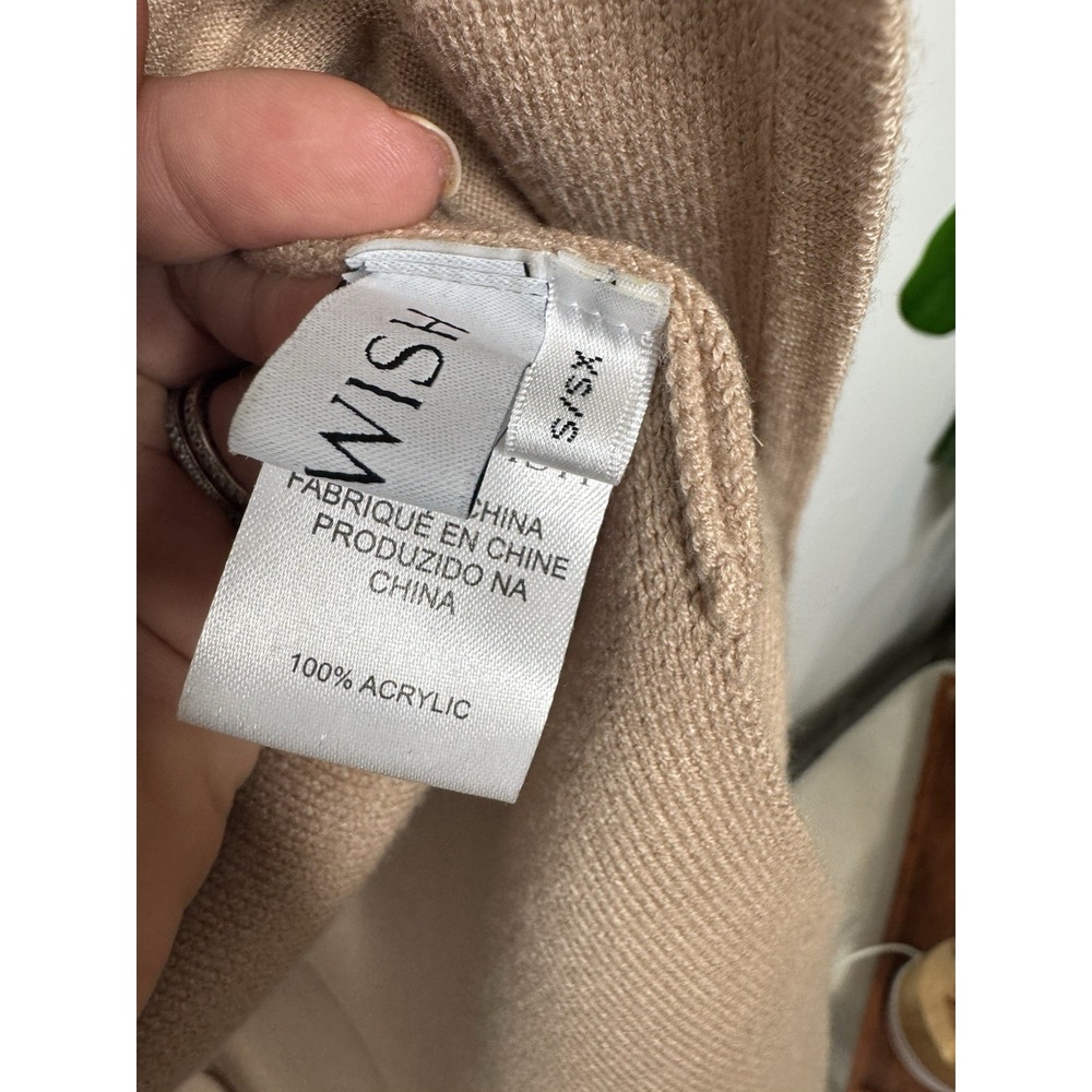 CHICWISH‎ Women's Classy Light Tan Open Front Knit Coat Cardigan XS/S - Picture 3 of 9